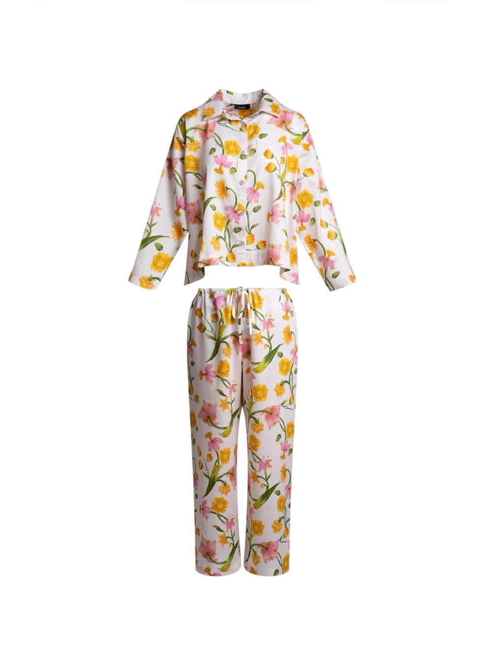 the Natori Solene Cotton Sateen Notch PJ Set